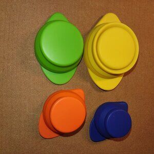 Colorful Plastic Measuring Cups Set Of 4 Nesting Design 1/4 1/3 1/2 1 Cup